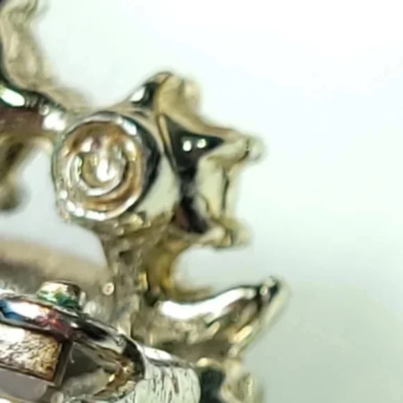 Deep Magenta Rhinestone Vintage Earrings - Picture 6 of 8